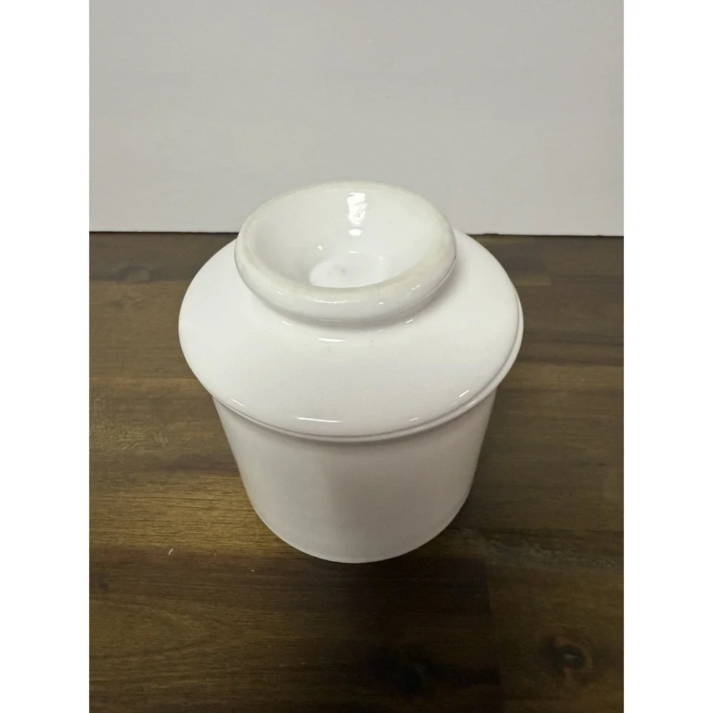 Vintage White Ceramic French Butter Bell Crock